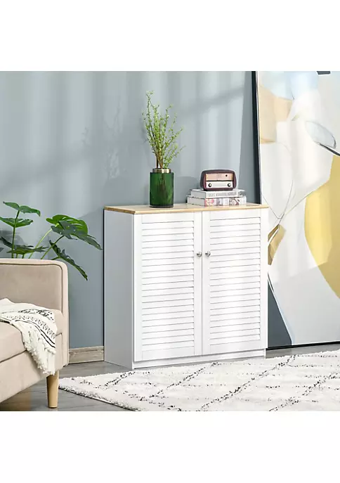 Promo ๐ HOMCOM Storage Cabinet Kitchen Sideboard with Louvered Doors Freestanding Floor Cabinet for Living Room Hallway White ๐ฏ 4 Promo ๐ HOMCOM Storage Cabinet Kitchen Sideboard with Louvered Doors Freestanding Floor Cabinet for Living Room Hallway White ๐ฏ - Image 2