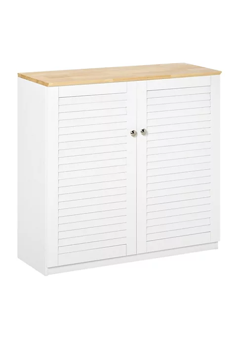 Promo ๐ HOMCOM Storage Cabinet Kitchen Sideboard with Louvered Doors Freestanding Floor Cabinet for Living Room Hallway White ๐ฏ 7 Promo ๐ HOMCOM Storage Cabinet Kitchen Sideboard with Louvered Doors Freestanding Floor Cabinet for Living Room Hallway White ๐ฏ - Image 5