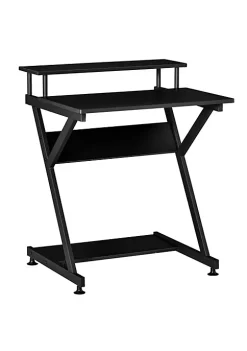 Coupon 💯 HOMCOM Industrial Computer Desk with Monitor Shelf R Shaped Writing Table for Home Office Black 🤩