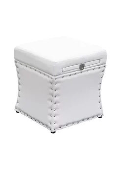 Deals 😍 HOMCOM Modern Faux Leather Upholstered Rectangular Ottoman Footrest with Padded Foam Seat and Plastic Legs Bright White ⌛ -HOMCOM Sales Store Belk 1720