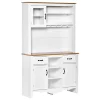 Best Sale 😉 HOMCOM 71" Kitchen Buffet with Hutch Farmhouse Style Storage Pantry with 2 Drawers 3 Door Cabinets and 3 Shelves White ⌛ -HOMCOM Sales Store Belk 1731