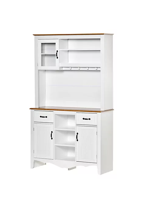 Best Sale ๐ HOMCOM 71" Kitchen Buffet with Hutch Farmhouse Style Storage Pantry with 2 Drawers 3 Door Cabinets and 3 Shelves White โ 4 Best Sale ๐ HOMCOM 71" Kitchen Buffet with Hutch Farmhouse Style Storage Pantry with 2 Drawers 3 Door Cabinets and 3 Shelves White โ - Image 2