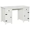 Buy 🥰 HOMCOM Farm Style Home Office Computer Desk with 2 Drawers 2 Cabinets with Metal Accent Hardware White 🔔 -HOMCOM Sales Store Belk 1746