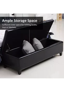 New ✔️ HOMCOM Large 51" Tufted Faux Leather Ottoman Storage Bench for Living Room Entryway Bedroom Black ✨ 9 New ✔️ HOMCOM Large 51" Tufted Faux Leather Ottoman Storage Bench for Living Room Entryway Bedroom Black ✨ -HOMCOM Sales Store Belk 1767