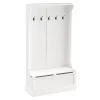 New 😀 HOMCOM 71" 3 In 1 Hall Tree Storage Bench and 🧥 Coat Rack with 5 Steel Double Hooks and Anti Topple Anchor for Entryway White 🌟 -HOMCOM Sales Store Belk 179