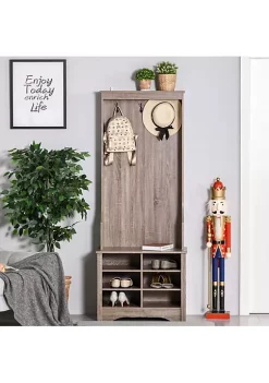 Budget 🔥 HOMCOM 🧥 Coat Rack Wooden Hall Tree Storage Organizer 👟 Shoe Bench with 👟 Shoe Rack 3 Hooks for Hallway or Living Room Brown 😉 -HOMCOM Sales Store Belk 1790