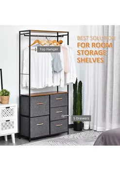 Cheapest ๐ HOMCOM Industrial Bedroom Hall Tree Organizer with Long ๐งฅ Coat Hanger Bar 5 Fabric Foldable Drawers for Entryway Bedroom Office Dorm Room ๐ฅ 10 Cheapest ๐ HOMCOM Industrial Bedroom Hall Tree Organizer with Long ๐งฅ Coat Hanger Bar 5 Fabric Foldable Drawers for Entryway Bedroom Office Dorm Room ๐ฅ -HOMCOM Sales Store Belk 1801