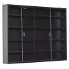New 👍 HOMCOM 5 storey Wall Shelf Display Cabinet Shotglass Display Case w/2 Glass Doors and 4 Adjustable Shelves Black 🤩