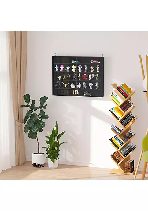 New 👍 HOMCOM 5 storey Wall Shelf Display Cabinet Shotglass Display Case w/2 Glass Doors and 4 Adjustable Shelves Black 🤩 5 New 👍 HOMCOM 5 storey Wall Shelf Display Cabinet Shotglass Display Case w/2 Glass Doors and 4 Adjustable Shelves Black 🤩 - Image 3