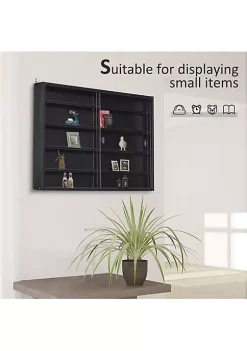 New 👍 HOMCOM 5 storey Wall Shelf Display Cabinet Shotglass Display Case w/2 Glass Doors and 4 Adjustable Shelves Black 🤩 10 New 👍 HOMCOM 5 storey Wall Shelf Display Cabinet Shotglass Display Case w/2 Glass Doors and 4 Adjustable Shelves Black 🤩 -HOMCOM Sales Store Belk 1806