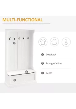New ๐ HOMCOM 71" 3 In 1 Hall Tree Storage Bench and ๐งฅ Coat Rack with 5 Steel Double Hooks and Anti Topple Anchor for Entryway White ๐ 9 New ๐ HOMCOM 71" 3 In 1 Hall Tree Storage Bench and ๐งฅ Coat Rack with 5 Steel Double Hooks and Anti Topple Anchor for Entryway White ๐ -HOMCOM Sales Store Belk 181