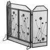 Wholesale ⭐ HOMCOM 3 Panel Metal Fireplace Mesh Screen Home Folded Steel Spark Protection with Magnetic Doors 49.25" x 31" Black 🔥 -HOMCOM Sales Store Belk 1818