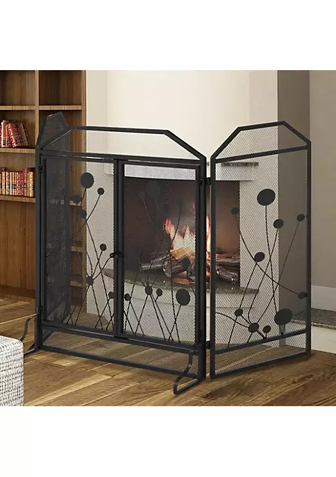 Wholesale โญ HOMCOM 3 Panel Metal Fireplace Mesh Screen Home Folded Steel Spark Protection with Magnetic Doors 49.25" x 31" Black ๐ฅ 4 Wholesale โญ HOMCOM 3 Panel Metal Fireplace Mesh Screen Home Folded Steel Spark Protection with Magnetic Doors 49.25" x 31" Black ๐ฅ - Image 2