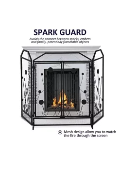 Wholesale โญ HOMCOM 3 Panel Metal Fireplace Mesh Screen Home Folded Steel Spark Protection with Magnetic Doors 49.25" x 31" Black ๐ฅ 10 Wholesale โญ HOMCOM 3 Panel Metal Fireplace Mesh Screen Home Folded Steel Spark Protection with Magnetic Doors 49.25" x 31" Black ๐ฅ -HOMCOM Sales Store Belk 1821