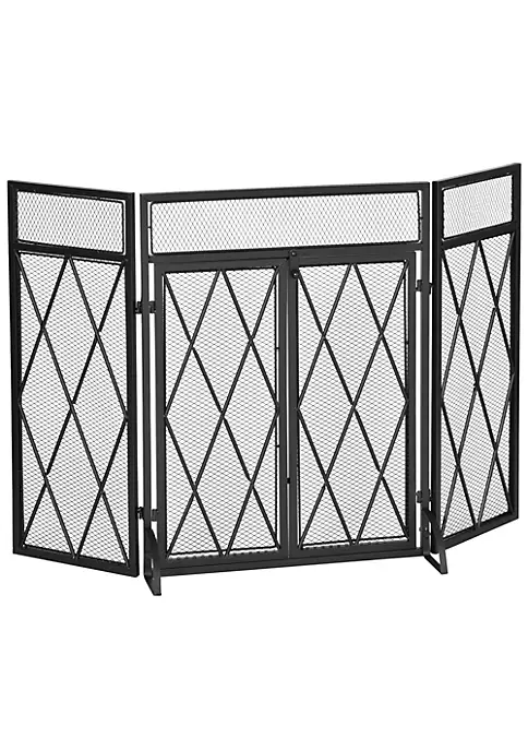 Cheap ๐ HOMCOM 3 Panel Folding Fireplace Screen for Wood Burning with Double Doors Home Heavy Duty Steel Fire Spark Guard 47.25" x 31" Black ๐ 3 Cheap ๐ HOMCOM 3 Panel Folding Fireplace Screen for Wood Burning with Double Doors Home Heavy Duty Steel Fire Spark Guard 47.25" x 31" Black ๐
