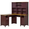 Hot Sale 👍 HOMCOM L Shaped Computer Desk with Storage Shelves Home Office Desk with Drawers and Cabinets Coffee Brown 🤩 -HOMCOM Sales Store Belk 1828
