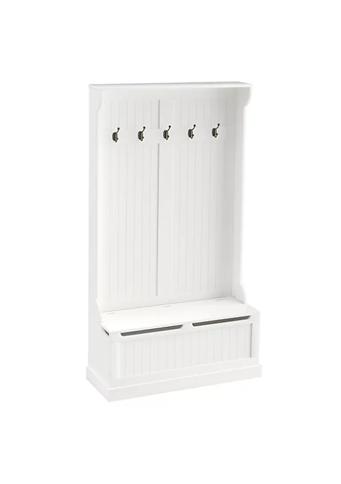New ๐ HOMCOM 71" 3 In 1 Hall Tree Storage Bench and ๐งฅ Coat Rack with 5 Steel Double Hooks and Anti Topple Anchor for Entryway White ๐ 7 New ๐ HOMCOM 71" 3 In 1 Hall Tree Storage Bench and ๐งฅ Coat Rack with 5 Steel Double Hooks and Anti Topple Anchor for Entryway White ๐ - Image 5