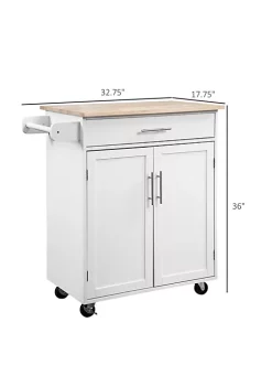 Outlet 🎉 HOMCOM Kitchen Island Cart Rolling Trolley Cart with Drawer Storage Cabinet and Towel Rack White 🔥 9 Outlet 🎉 HOMCOM Kitchen Island Cart Rolling Trolley Cart with Drawer Storage Cabinet and Towel Rack White 🔥 -HOMCOM Sales Store Belk 1852