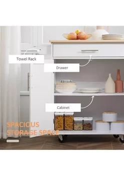 Outlet 🎉 HOMCOM Kitchen Island Cart Rolling Trolley Cart with Drawer Storage Cabinet and Towel Rack White 🔥 10 Outlet 🎉 HOMCOM Kitchen Island Cart Rolling Trolley Cart with Drawer Storage Cabinet and Towel Rack White 🔥 -HOMCOM Sales Store Belk 1853