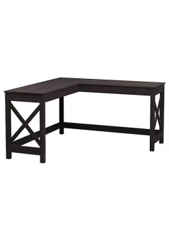 Hot Sale 🤩 HOMCOM 57" L Shaped Corner Desk Computer Home Office Desk and Writing Table Brown Wood Grain 🌟