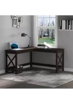 Hot Sale 🤩 HOMCOM 57" L Shaped Corner Desk Computer Home Office Desk and Writing Table Brown Wood Grain 🌟 -HOMCOM Sales Store Belk 1872