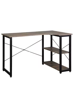 Best reviews of ๐ HOMCOM L Shaped Computer Desk Home Office Corner Desk Study Workstation Table with with Wide Desktop 2 Side Shelves Steel Frame Dark Grey ๐