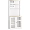 Deals ๐งจ HOMCOM Kitchen Buffet with Hutch Storage Pantry with 3 Cabinets 2 Open Shelves and Large Countertop White ๐ 2 Deals ๐งจ HOMCOM Kitchen Buffet with Hutch Storage Pantry with 3 Cabinets 2 Open Shelves and Large Countertop White ๐ -HOMCOM Sales Store Belk 1890
