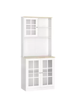Deals ๐งจ HOMCOM Kitchen Buffet with Hutch Storage Pantry with 3 Cabinets 2 Open Shelves and Large Countertop White ๐ 11 Deals ๐งจ HOMCOM Kitchen Buffet with Hutch Storage Pantry with 3 Cabinets 2 Open Shelves and Large Countertop White ๐ -HOMCOM Sales Store Belk 1893
