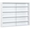 Cheapest 🎁 HOMCOM 5 storey Wall Shelf Display Cabinet Shotglass Display Case w/2 Glass Doors and 4 Adjustable Shelves White 🛒 -HOMCOM Sales Store Belk 1894