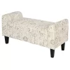 Outlet 🔥 HOMCOM 41" Ottoman Bench Modern Linen Armed Entryway Bench Signature Print with Cream White Parchment Background ✨ -HOMCOM Sales Store Belk 1904