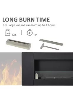 Best Sale 👍 HOMCOM 43 Inch Wall Mounted Stainless Steel Ventless Ethanol Fireplace Heater with Tempered Glass for Living Room Black 🔥 -HOMCOM Sales Store Belk 1917