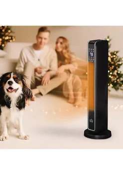 Flash Sale 🤩 HOMCOM 2 In 1 Portable Electric Tower Heater Oscillating Space Heater for Indoor Use with Remote Control 8H Timer Three Heating Modes 750W / 1500W Black 🛒 -HOMCOM Sales Store Belk 194