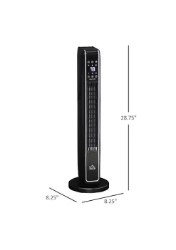 Flash Sale 🤩 HOMCOM 2 In 1 Portable Electric Tower Heater Oscillating Space Heater for Indoor Use with Remote Control 8H Timer Three Heating Modes 750W / 1500W Black 🛒 -HOMCOM Sales Store Belk 195