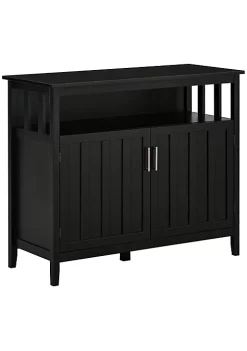 Buy 🎁 HOMCOM Sideboard Buffet Server Table with 2 Doors Kitchen Storage Cabinet with Adjustable Shelves for Kitchen Black 🎁