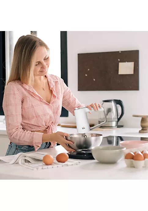 Brand new 😉 HOMCOM 5 in 1 Electric Hand Mixer 300W Immersion Blender with 5 Speeds Dough Hooks Chopper Whisk Mixers and Measuring Cup for Cooking and Baking White ✨ 5 Brand new 😉 HOMCOM 5 in 1 Electric Hand Mixer 300W Immersion Blender with 5 Speeds Dough Hooks Chopper Whisk Mixers and Measuring Cup for Cooking and Baking White ✨ - Image 3