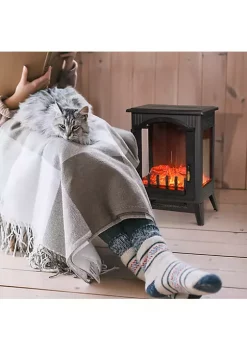 Coupon ⭐ HOMCOM 750W/1500W Electric Fireplace Heater Freestanding Fireplace Stove with Realistic LED Faux Flame Effect Black 🎉 -HOMCOM Sales Store Belk 1987