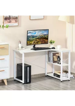 Flash Sale ✨ HOMCOM L Shaped Computer Desk Home Office Corner Desk Study Workstation Table with with Wide Desktop 2 Side Shelves Steel Frame White ⌛ 10 Flash Sale ✨ HOMCOM L Shaped Computer Desk Home Office Corner Desk Study Workstation Table with with Wide Desktop 2 Side Shelves Steel Frame White ⌛ -HOMCOM Sales Store Belk 2002