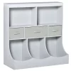 Discount 🎉 HOMCOM Toy Chest Kids Storage Organizer Children Display Bookcase with Drawers for Toys Clothes Books Grey ✔️ -HOMCOM Sales Store Belk 2009