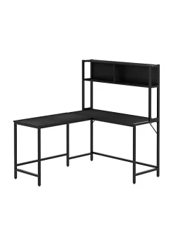 Top 10 😀 HOMCOM 55 Inch Home Office L Shaped Computer Desk with Hutch and Storage Shelves PC Table Study Writing Workstation with 2 Storage Compartments Bookshelf Black 👍
