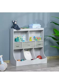 Discount 🎉 HOMCOM Toy Chest Kids Storage Organizer Children Display Bookcase with Drawers for Toys Clothes Books Grey ✔️ -HOMCOM Sales Store Belk 2012