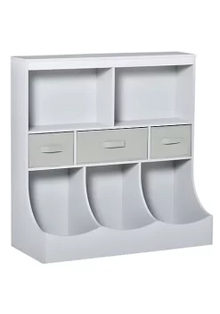 Discount 🎉 HOMCOM Toy Chest Kids Storage Organizer Children Display Bookcase with Drawers for Toys Clothes Books Grey ✔️ -HOMCOM Sales Store Belk 2013