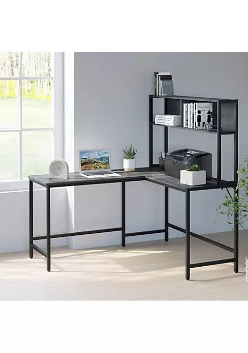 Top 10 😀 HOMCOM 55 Inch Home Office L Shaped Computer Desk with Hutch and Storage Shelves PC Table Study Writing Workstation with 2 Storage Compartments Bookshelf Black 👍 4 Top 10 😀 HOMCOM 55 Inch Home Office L Shaped Computer Desk with Hutch and Storage Shelves PC Table Study Writing Workstation with 2 Storage Compartments Bookshelf Black 👍 - Image 2