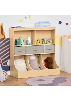 Budget 🔔 HOMCOM Toy Chest Kids Storage Organizer Children Display Bookcase with Drawers for Toys Clothes Books Natural Wood Color 😀 -HOMCOM Sales Store Belk 2024