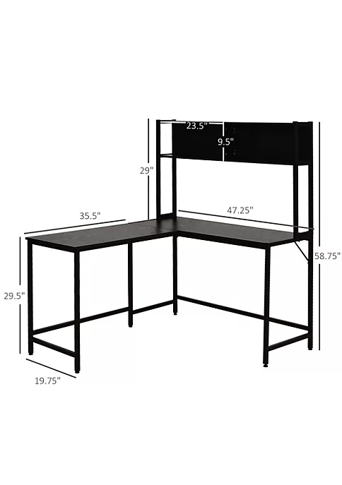 Top 10 😀 HOMCOM 55 Inch Home Office L Shaped Computer Desk with Hutch and Storage Shelves PC Table Study Writing Workstation with 2 Storage Compartments Bookshelf Black 👍 5 Top 10 😀 HOMCOM 55 Inch Home Office L Shaped Computer Desk with Hutch and Storage Shelves PC Table Study Writing Workstation with 2 Storage Compartments Bookshelf Black 👍 - Image 3