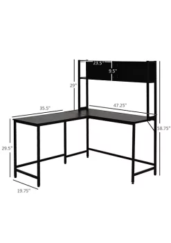 Top 10 😀 HOMCOM 55 Inch Home Office L Shaped Computer Desk with Hutch and Storage Shelves PC Table Study Writing Workstation with 2 Storage Compartments Bookshelf Black 👍 10 Top 10 😀 HOMCOM 55 Inch Home Office L Shaped Computer Desk with Hutch and Storage Shelves PC Table Study Writing Workstation with 2 Storage Compartments Bookshelf Black 👍 -HOMCOM Sales Store Belk 204