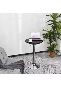 Brand new 🧨 HOMCOM 24" Round Cocktail Bar Table Metal Base Tall Bistro Pub Desk Adjustable Counter Height Black Silver 🛒 -HOMCOM Sales Store Belk 2056