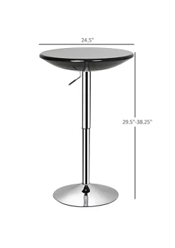 Brand new 🧨 HOMCOM 24" Round Cocktail Bar Table Metal Base Tall Bistro Pub Desk Adjustable Counter Height Black Silver 🛒 -HOMCOM Sales Store Belk 2057