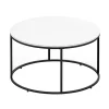 Best reviews of 🤩 HOMCOM Wood Round Coffee Sofa Table Side with a Modern Design Black Metal Frame and Easy Maintenance White 😀 -HOMCOM Sales Store Belk 2064