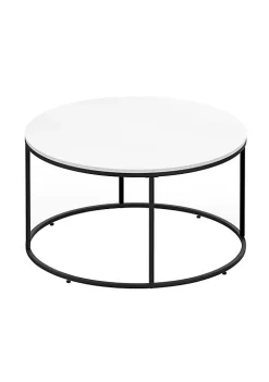 Best reviews of 🤩 HOMCOM Wood Round Coffee Sofa Table Side with a Modern Design Black Metal Frame and Easy Maintenance White 😀