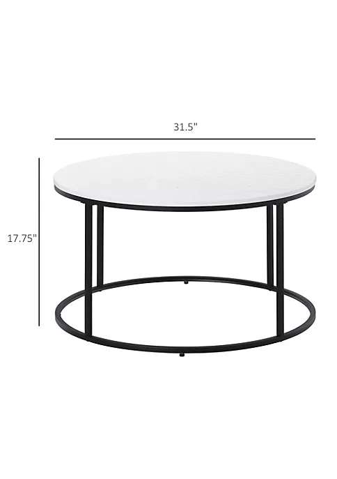 Best reviews of π€© HOMCOM Wood Round Coffee Sofa Table Side with a Modern Design Black Metal Frame and Easy Maintenance White π 4 Best reviews of π€© HOMCOM Wood Round Coffee Sofa Table Side with a Modern Design Black Metal Frame and Easy Maintenance White π - Image 2
